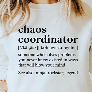 Chaos Coordinator Digital Artwork | Problem Solver Funny Gift | Teacher and Boss Appreciation Art | DIY Sublimation and Crafting Clipart