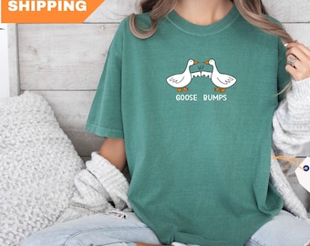 Koszulka z nadrukiem "Gęsia skórka" Comfort Colors®, prezent dla niej, modna koszulka z grafiką, koszulka z gęsią skórką, koszulka z zabawną grafiką, koszulka z gęsią skórką