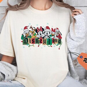 Vintage Mickey And Friend Christmas Comfort Colors® Shirt, Disney Christmas Shirt, Disney Trip Christmas Shirt, Disney Family Xmas Shirt