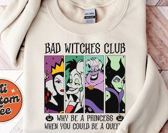 Sudadera del Club de las Brujas Malas, Sudadera de Halloween de los Villanos de Disney, Sudadera del Castillo de las Brujas Malas, Sudadera con Capucha de Halloween de Disney, Reina de los Villanos de Disney
