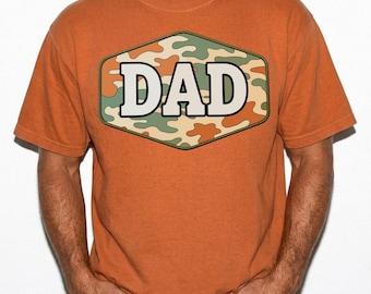 Comfort Colors® Camouflage Dad Shirt, Dad Shirt, Father's Day Shirt, Gift for Dad, Camouflage Pattern Dad Tee, Soldier Dad T-Shirt