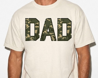 Comfort Colors® Military Dad Shirt, Camouflage Dad Shirt, Father's Day Shirt, Gift for Dad, Patriotic Dad Tee, Father Shirt, Dad T-Shirt