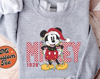Retro Mickey Christmas Party Sweatshirt, Disney Christmas Sweatshirt, Disney Holiday Sweater, Disney Family Christmas Hoodie, Christmas Gift