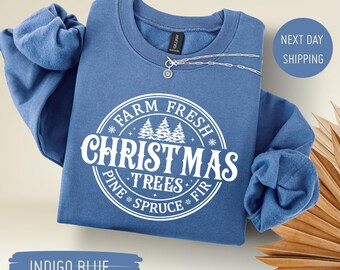 Kerstboom sweatshirt, comfortabele kersttrui, feestelijke hoodie, kerstcadeau, frisse kerstboomtrui, kerstcadeau voor het hele gezin, kersthoodie