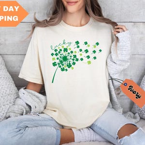 St Patricks Day Dandelion Comfort Colors® Shirt, Shamrock Shirt, Patrick Day Lucky Shirt, Clover Shirt, Dandelions Patrick Day Shirt Gift