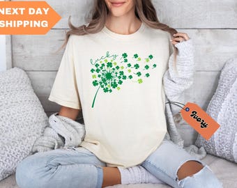 St Patricks Day Dandelion Comfort Colors® Shirt, Shamrock Shirt, Patrick Day Lucky Shirt, Clover Shirt, Dandelions Patrick Day Shirt Gift