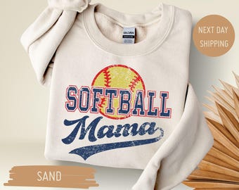 Retro Softball Mama Sweatshirt, Baseball Mama Sweater, Sport Mama Hoodie, Game Day Baseball Mama Sweatshirt, Vintage Softball Sweater