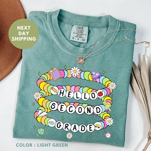 Second Grade Teacher Comfort Colors® Shirt, Back to School, 2nd Grade Crew Tee, Teacher Teams Shirt, Friendship Bracelet Tee, Teacher Gift