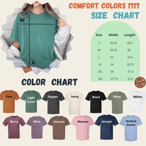 a women's t - shirt with a size chart