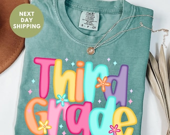 Hello Third Grade Comfort Colors® Shirt, Third Grade Teacher Shirt, Teacher Gift, 3rd Grade Tee, Back to School Shirt, First Day Of School