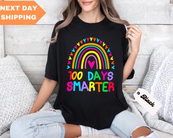 Comfort Colors® 100 Days Smarter Shirt, Teacher Shirt, 100th Day of School Tshirt, Gift for Teacher, 100 Days Of School Student Tshirt