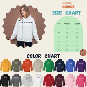a women's size chart for a hoodie sweatshirt