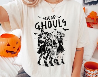 Squad Ghouls Comfort Colors® Shirt, Cute Vintage Halloween Friends Graphic Tee