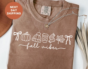 Comfort Colors® Fall Pumpkin T-Shirt, Fall Vibes Shirt, Autumn Fall Shirt, Thanksgiving Shirt, Pumpkins Shirt, Fall Mom Shirt, Thankful Tees