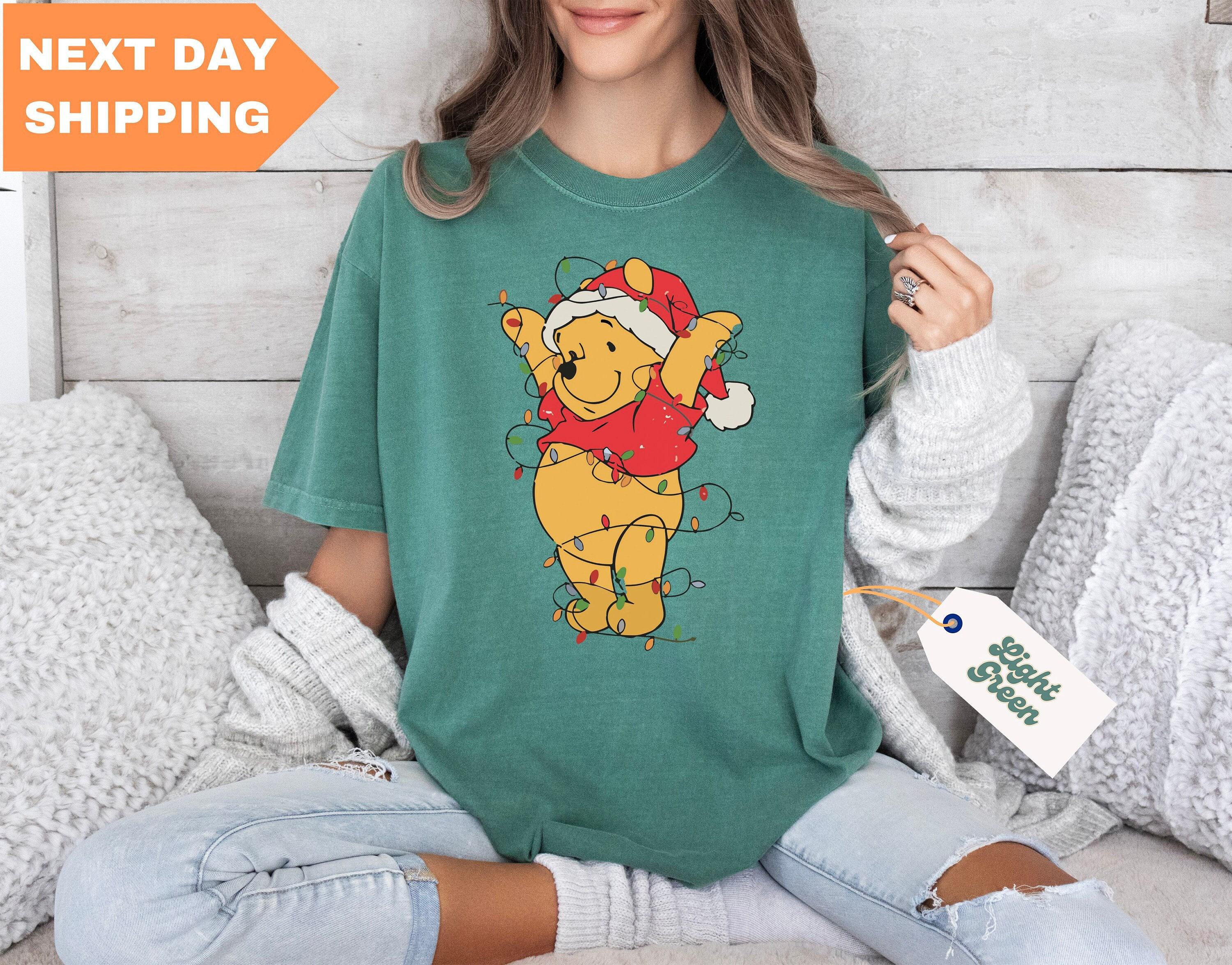 Christmas Winnie The Pooh Comfort Colors® Shirt, Pooh Bear Christmas Shirt, Disney Family Christmas Shirt, Pooh Christmas Matching Shirts