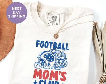 Football Mom's Club Comfort Colors® Shirt, Football Season Shirt, Trendy Women's Football Shirt, Game Day Tee, Game Day Doodle Football Tee