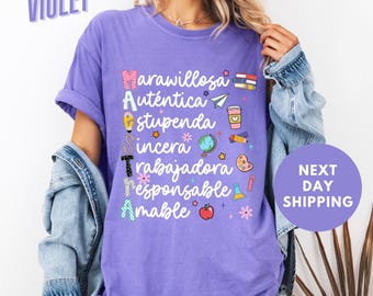Maestra Comfort Colors® Shirt, Spanish Teacher Shirt, Maestra Bilingue Shirt, Bilingual Teacher Gift, Spanish Maestra Shirt, Back to School