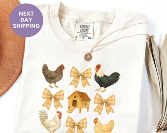 Chicken Comfort Colors® Shirt, Farm Animal Shirt, Farmer Shirt, Chicken Lovers Shirt, Farm Life Shirt, Funny Chicken Shirt, Farmer Mom Tee