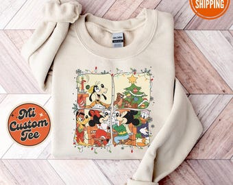 Vintage Disneyland Weihnachten Sweatshirt, Micky und Freunde Weihnachten Sweatshirt, Disneyland Xmas Trip Pullover, Weihnachtsfamilie Hoodie