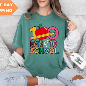 100 Days Of School Comfort Colors®-shirt, 100 Days Of School-shirt, leraar 100e dag van school-shirt, 100-jarig jubileum-shirt, school-T-shirt