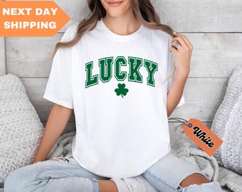 St Patricks Day Lucky Comfort Colors® Shirt, Clover Shirt, Irish Shirt, St. Patrick's Day Shirt, Women St. Patricks Day Shirt, Shamrock Tee