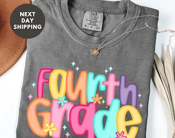 Shirt voor leraar 4e klas Comfort Colors®, shirt voor leraar 4e klas, terug naar school shirt, shirt voor eerste schooldag, waardering leraar