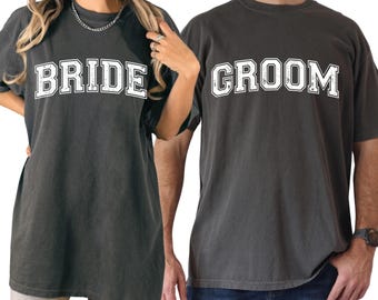 Camiseta Comfort Colors® para novios, camiseta retro para compromiso, camiseta a juego para la luna de miel de novios, camiseta para la fiesta de bodas, novios