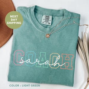 Comfort Colors® Personalized Coach Shirt, Custom Coach Gift, Cheer Coach Shirt, Coach Name Shirt, Coach Game Day Shirt, Team Gift, Coaches