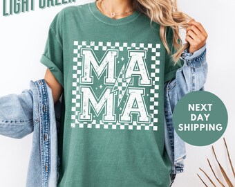 Comfort Colors® Retro Checkered Mama Shirt, Mama Shirt, New Mom Shirt, Mama Shirt For Birthday, Mom Life Shirt, Cool Mom, Mothers Day Shirt