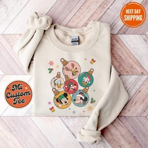 Vintage Mickey and Friends Characters Christmas Sweatshirt, Disney Christmas Sweater, Mickey&#39;s Very Merry Xmas Hoodie, Family Christmas Gift