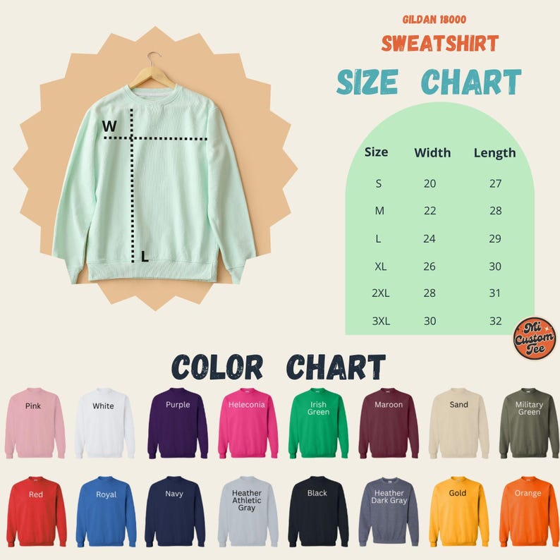 a sweater size chart for a child's size chart