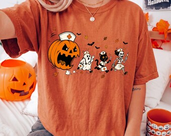 Comfort Colors® Halloween Nurse Shirt, Scary Pumpkin Tshirt, Funny Nurse Shirt, Boo Crew Nursing Tees