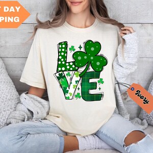 St Patrick's Day Love Comfort Colors® Shirt, St Patrick's Day Shirt, Lucky Shamrock Shirt, St Patricks Gift, Irish Day Shirt, Clover Shirt
