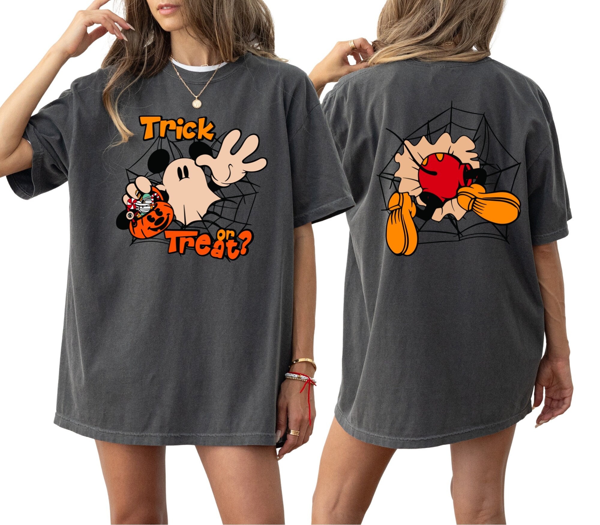 Camiseta de Halloween de Mickey Ghost (delantera y trasera), camiseta Disney Mickey Ghost Comfort Colors®, camiseta de Halloween Mickey Spooky, camiseta Disney Halloween