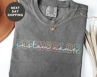 Custom Counselor Comfort Colors® Shirt, School Counselor Shirt, Personalized Gift for Counselor, Back To School Shirts, New Counselor Gifts
