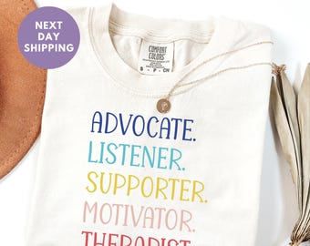 Advocate luisteraar supporter Comfort Colors®-shirt, retro T-shirt maatschappelijk werker, empowerment-T-shirt, inclusie-T-shirt voor therapeut, therapie-T-shirt