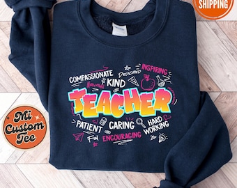 Sudadera para profesor, Sudadera genial para profesor, Regalo de agradecimiento para profesores, Vuelta al cole, Sudadera con capucha para profesor, Sudadera escolar, Regalo de suéter para profesor