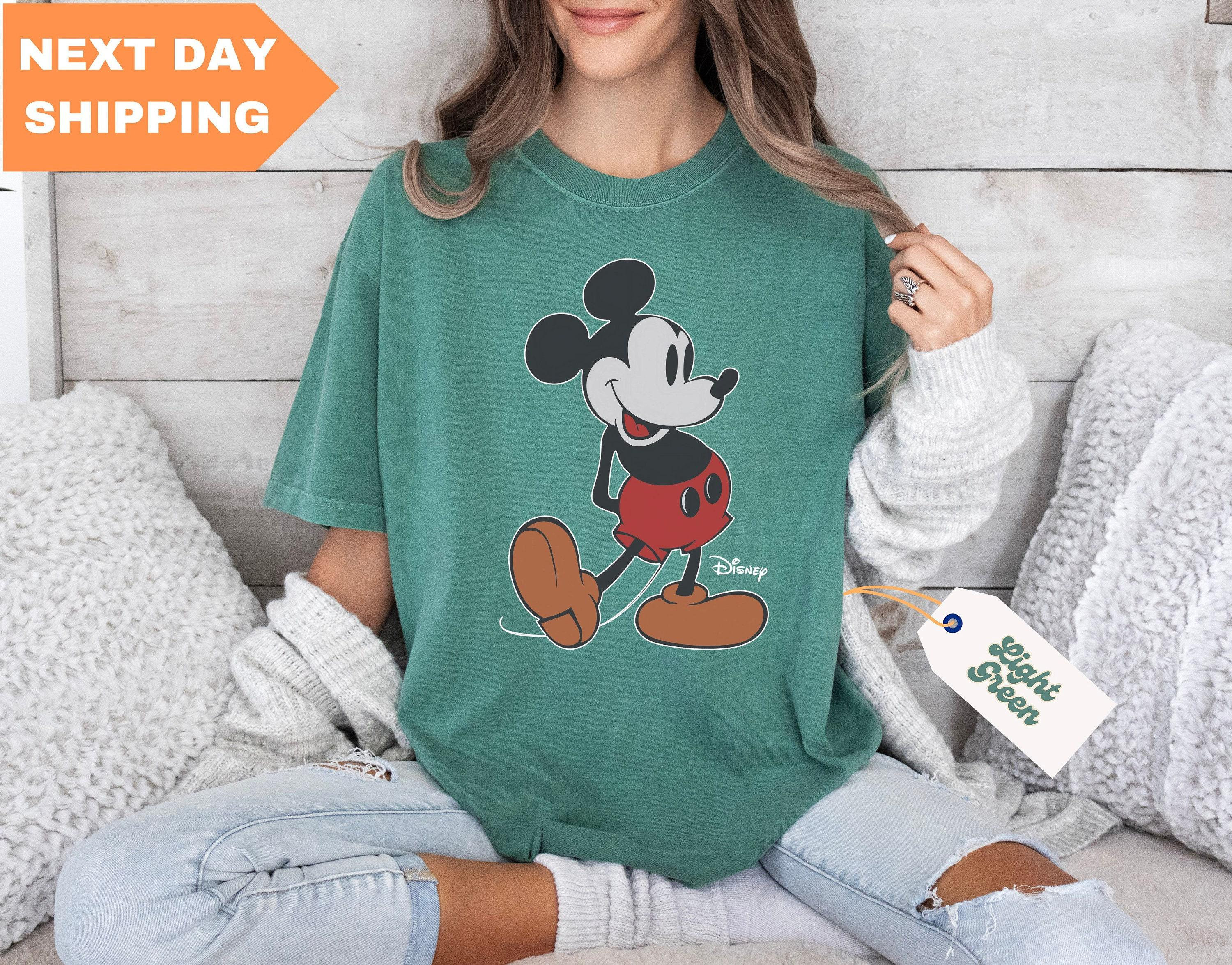 【BASICKS】Mickey Mouse/Vintage Ringer Tシャツ BLACK Vintage Mickey Mouse Disney T-shirt Black Short Sleeve Big
