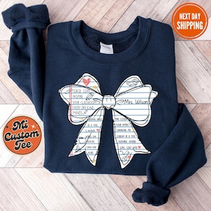 Aangepaste lerarensweater, sweater lerarenteam, gepersonaliseerd schoolzweet, hoodie leraar flirt, aangepaste naam leraar sweater