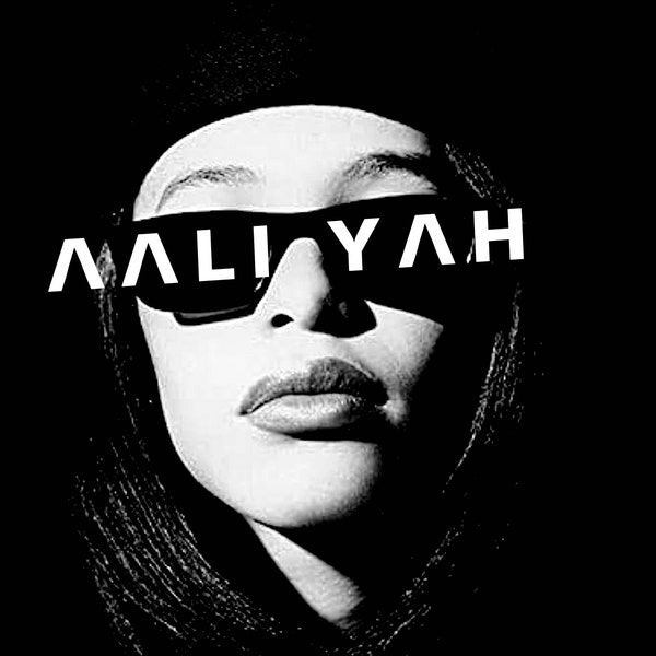 Aaliyah Minimal Black T Shirt Design PNG Instant Download
