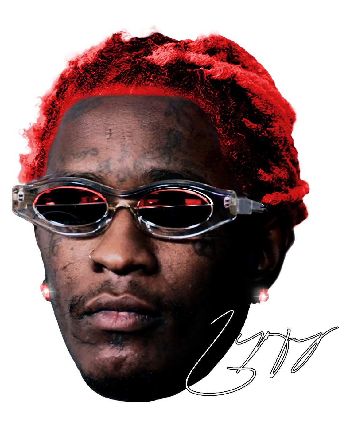 YOUNG THUG PNG Rap Tee Concert Merch Kanye Thugger Slime Season Green ...