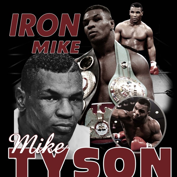 Vintage Mike Tyson Iron Mike PNG T-shirt, Mike Tyson Shirt, Iron Mike Graphic Tee, Boxing Sport Legend T Shirt PNG Instant Download 300dpi