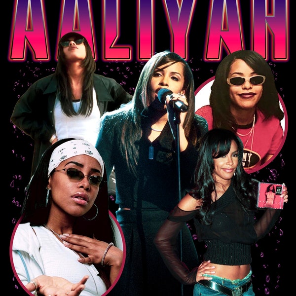 Aaliyah T Shirt Design PNG Instant Download