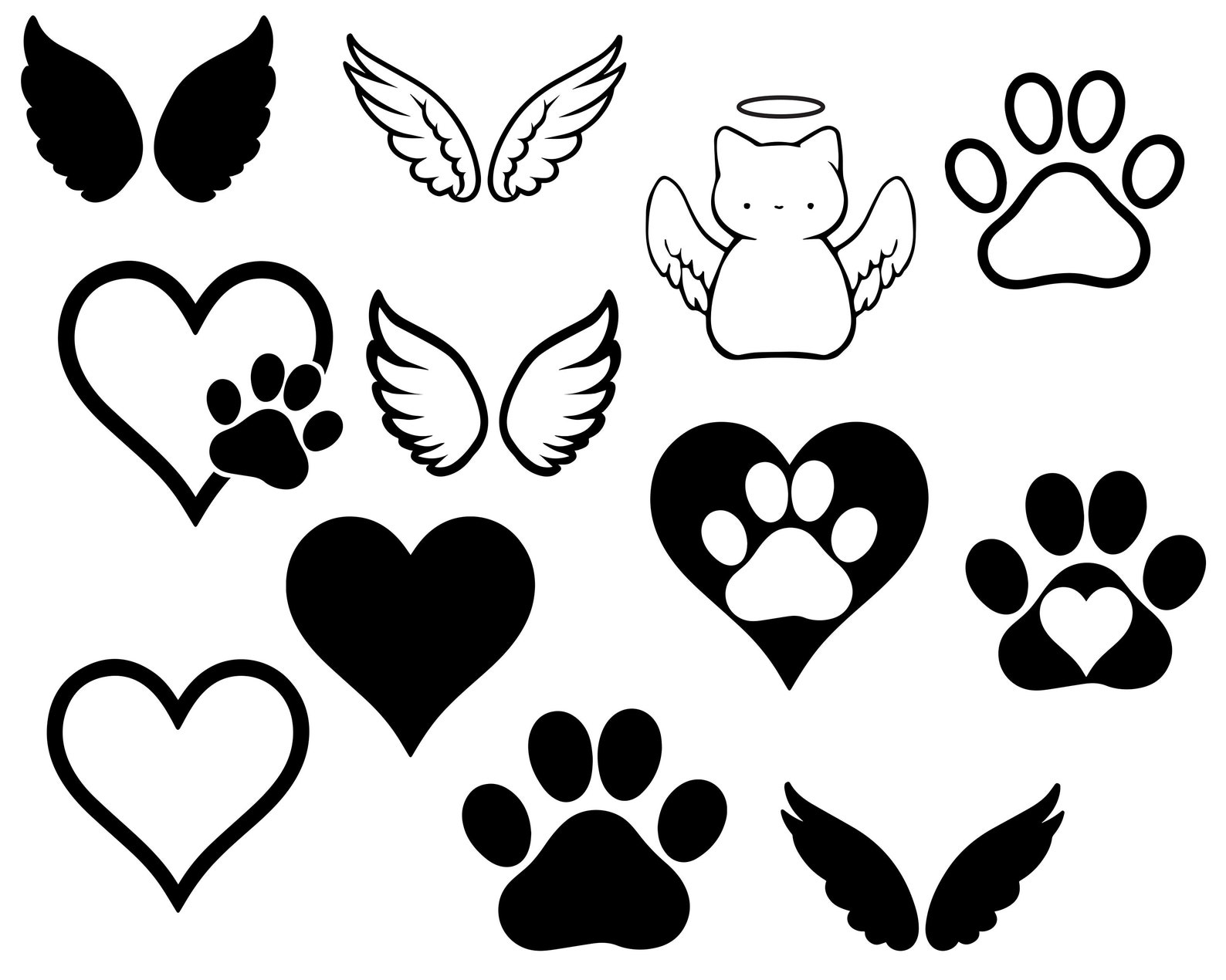 Pet Memorial SVG Bundle, Dog Memorial SVG, Pet Loss SVG, Cat Memorial