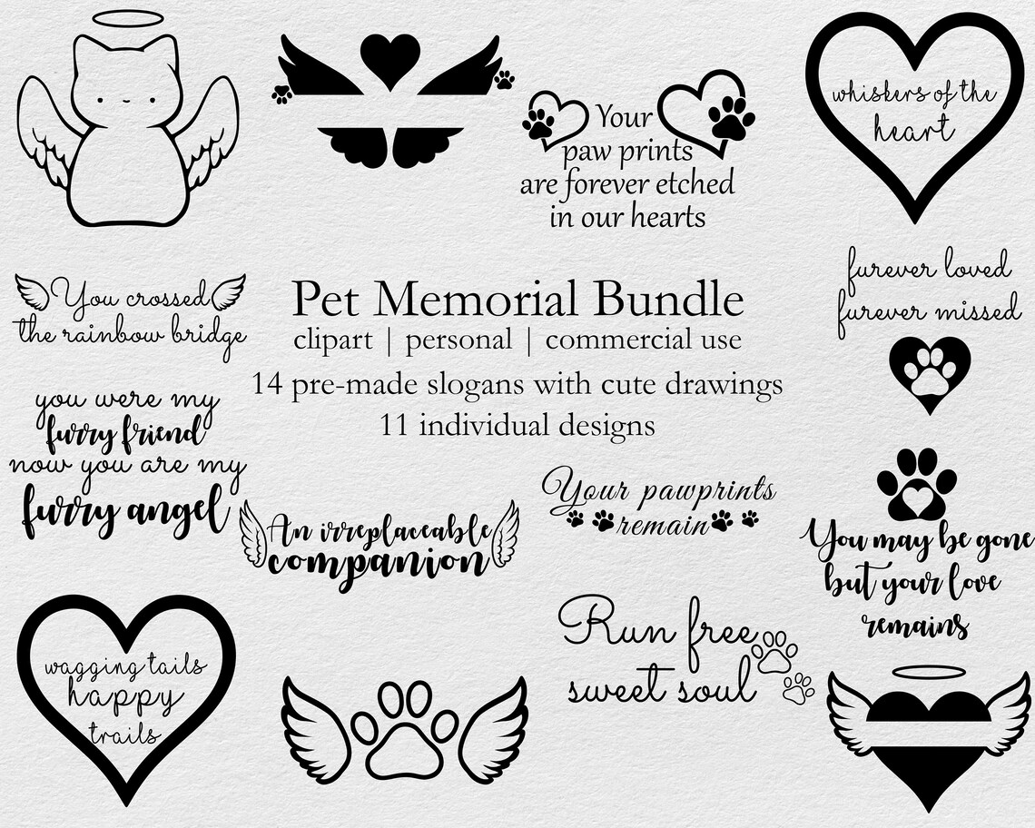 Pet Memorial SVG Bundle, Dog Memorial SVG, Pet Loss SVG, Cat Memorial