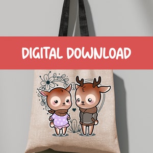 Cute digital PDF illustration for your bag, t-shirt, mug and more! (For customization send me a message)