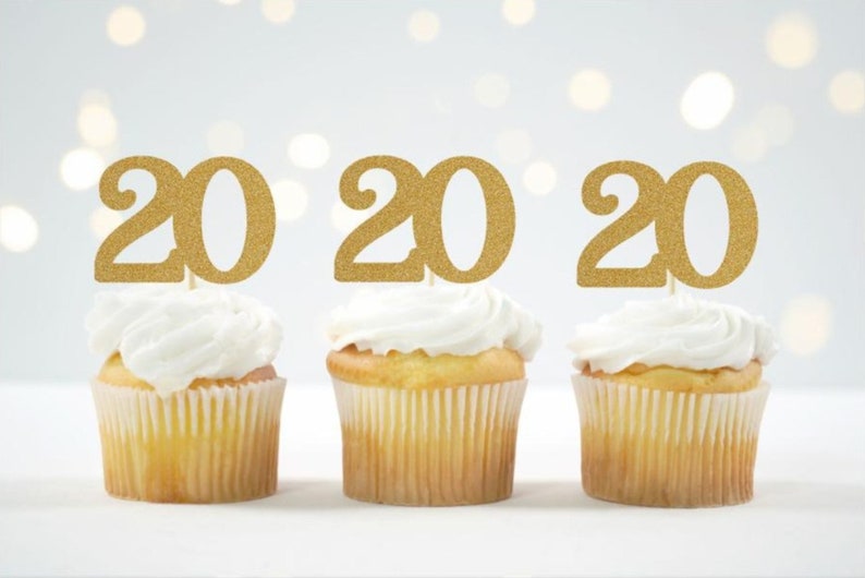20th Birthday Cupcake Toppers Number 20 Cupcake Toppers Glitter 20th ...