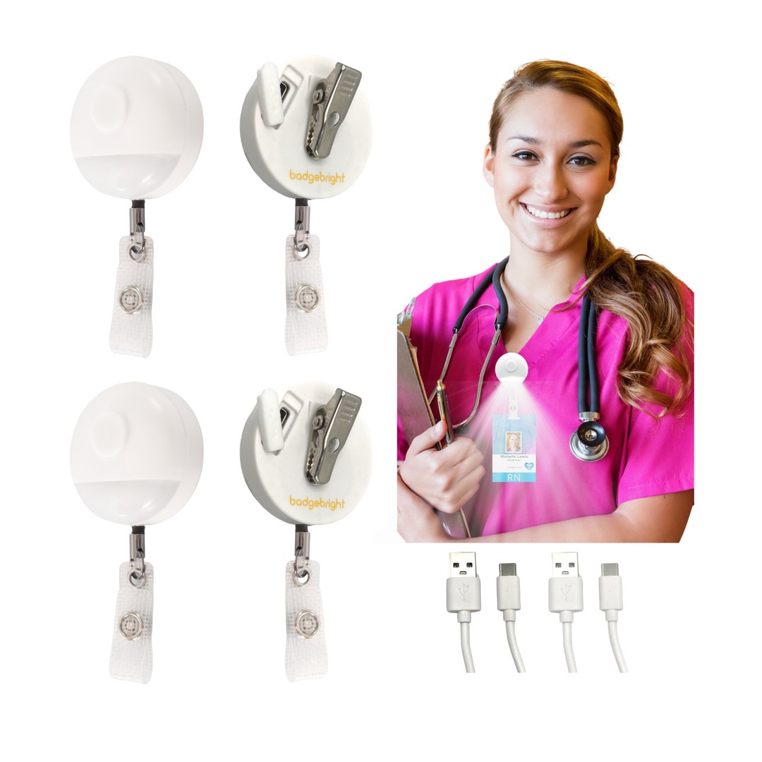 Nurse Light Badge Reel, Handsfree Clip on Flashlight, Perfect Night