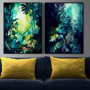 Tropical Patern Art, Set of 4 Images, Tropical Plants, Jungle Vibes