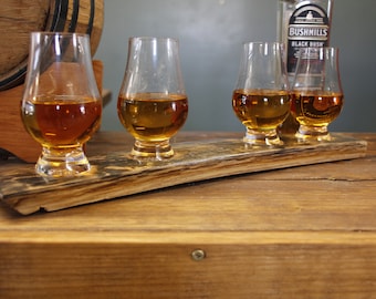 Whiskey Barrel stave whiskey flight